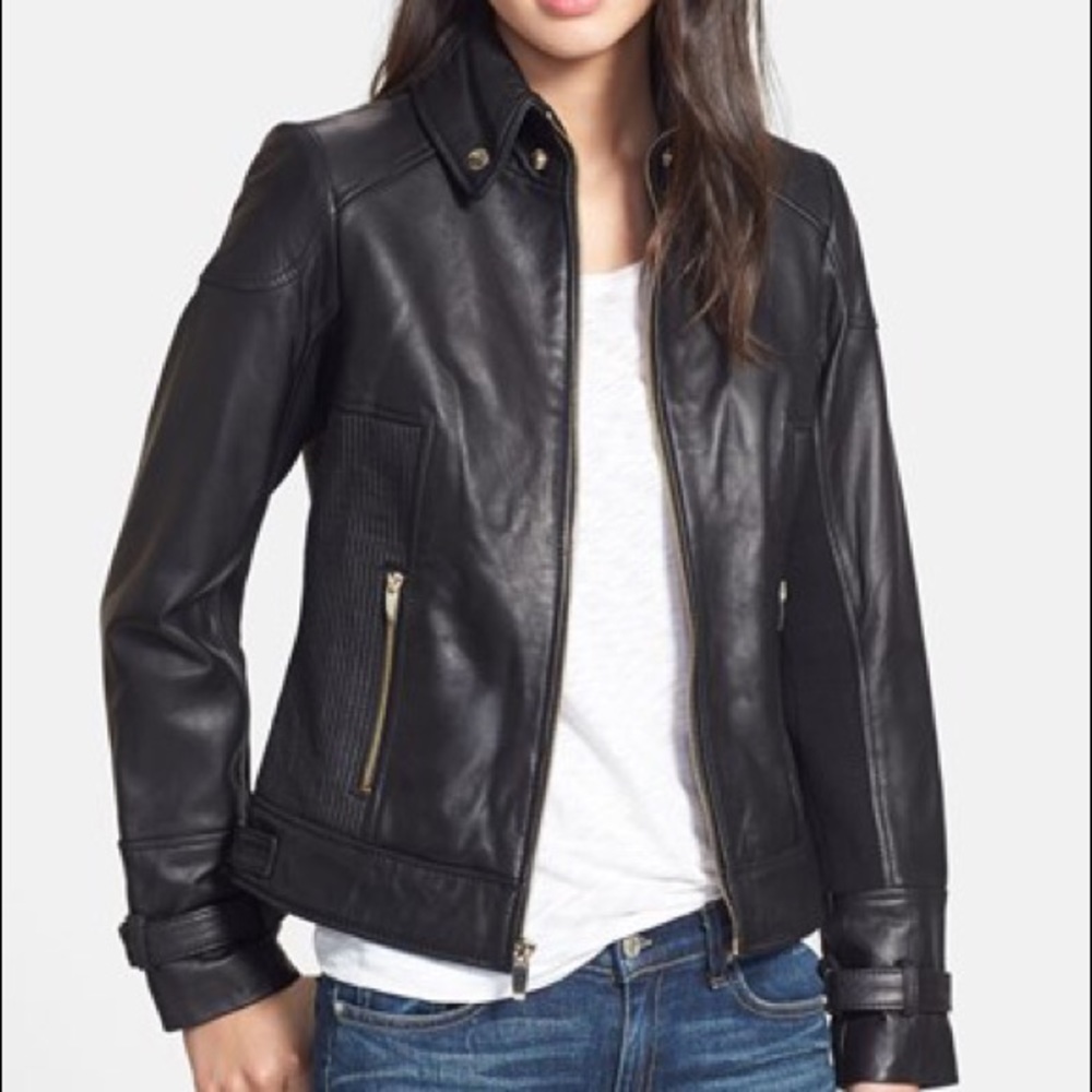 Vintage Wilson REAL Leather Moto Jacket Size small